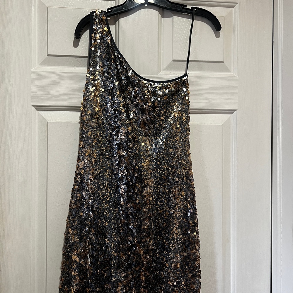 Sequin One-Shoulder Dress